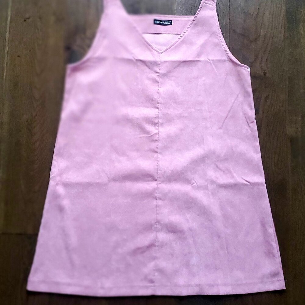 Light Pinkish Purple Corduroy Jumper Dress Size L – A-Line Mini Pinafore